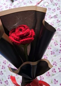 Crochet Single Rose Bouquet