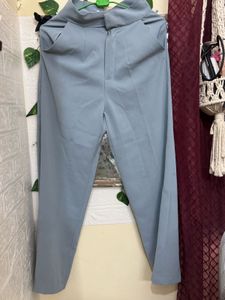 Pale Blue Wide Leg Trousers