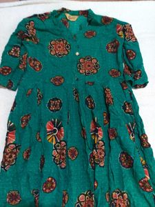 Green Floral Print Maxi Dress