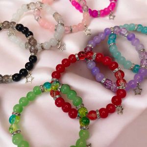 Colorful Beaded Bracelets with Charms