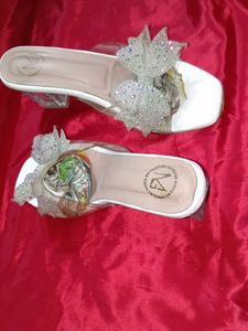 Sparkling Bow Clear Heels