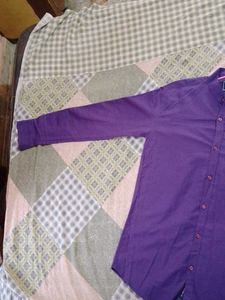 Men's Purple Band Collar Shirt