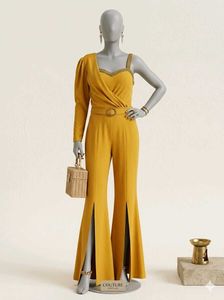 Mustard One-Shoulder Jumpsuit
