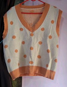 Cute Polka Dot V-Neck Sweater Vest
