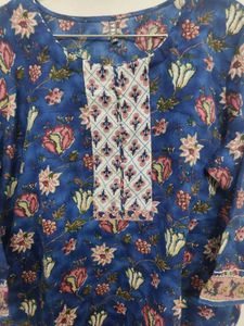 Beautiful Blue Floral Print Kurta