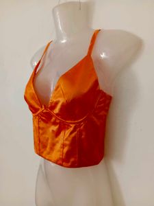orange Cami Crop Top