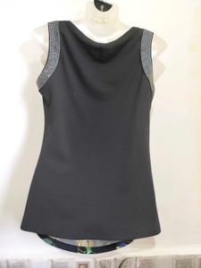 Women's Black Floral Print Sleeveless Top 34"-38"