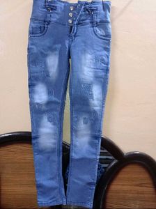 Trendy High-Waisted Distressed Skinny Jeans