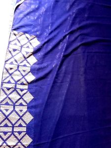 Elegant Blue Saree with Embellished Border
