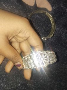 Sparkling Rhinestone Bangle Set
