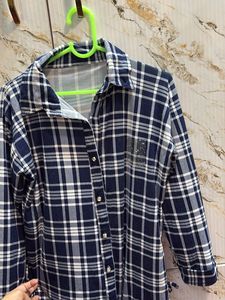 Chic Plaid Button-Up Tunic Shirt