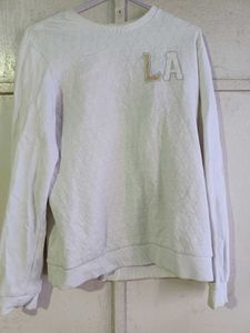 Cream LA Letter Sweatshirt