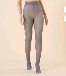 Grey Cozy Fleece Lined Stockings