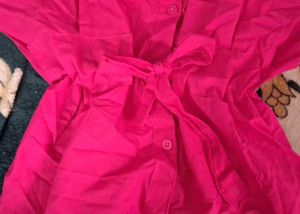 Zara Pink Button-Up Shirt Dress
