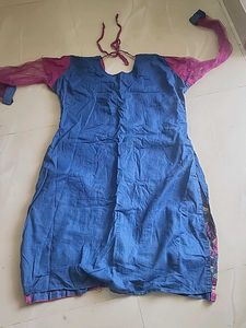 Blue &amp; Pink Floral Kurta
