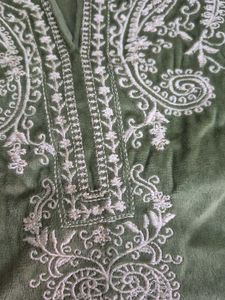 Green Embroidered Dress