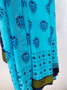 Beautiful Blue Printed Saree