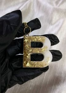 Resin Initial 'B' Keychain
