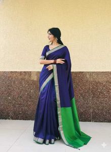 Elegant Blue & Green Saree
