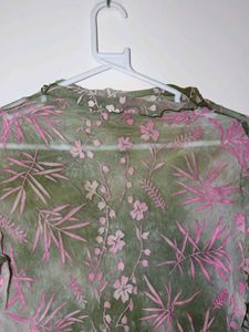 Sheer Floral Mesh Top
