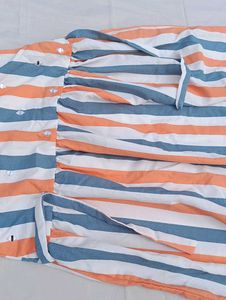 Striped Casual Midi Dress