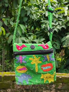 Vibrant Embroidered Sling Bag