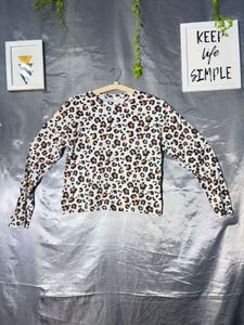 ZARA Leopard Print Long Sleeve Top