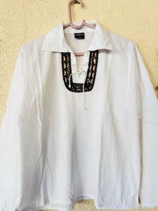 White Embroidered Kurta
