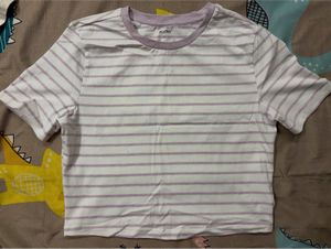 Zudio Striped Cropped T-Shirt