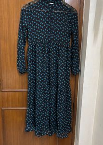 Chic Printed Long Sleeve Midi Dress