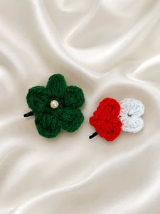 Crochet Flower Hair Clips - Set of 2