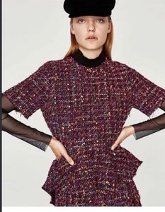 Stylish Tweed Peplum Dress