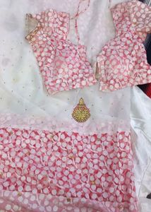Pink Floral Sari with Blouse