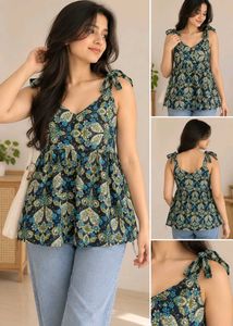 Bohemian Floral Print Sleeveless top