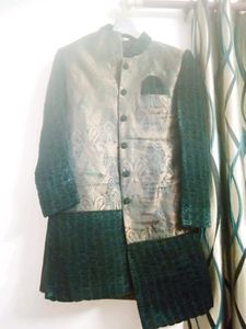Emerald &amp; Gold Sherwani