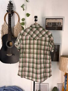 buckaroo Men's Green Plaid Short Sleeve Shirt
