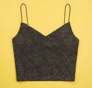 Sparkly Spaghetti Strap Crop Top