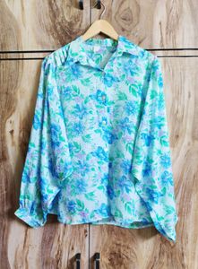 Grey &amp; Blue Floral ShirtsBust Size-46-48 ( COMBO)