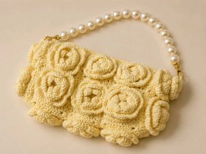 Chic Crochet purse with Pearl Handle