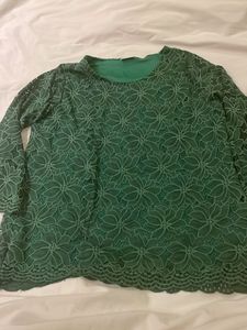 Green Lace Top