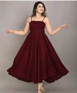 Maroon Spaghetti Strap Dress