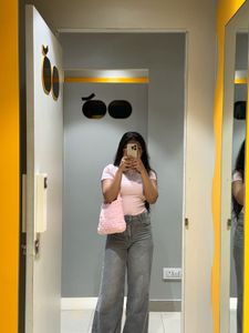 Cute Pink Knitted Pouch Bag
