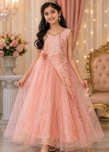 Beautiful Peach Ethnic Gown