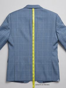 👔 Blue Windowpane Check Wedding Suit | Waist 32”