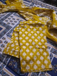 Yellow Floral Print Kurta set