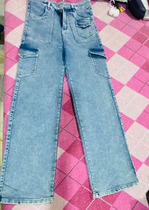 Light Wash Cargo Jeans