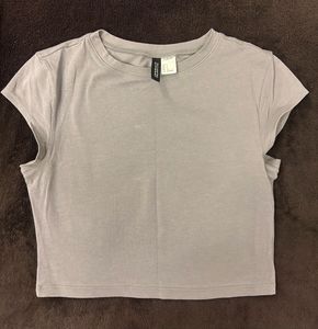 Grey Cropped T-Shirt