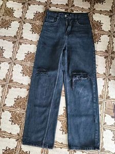 unused Distressed Charcoal Grey Jeans