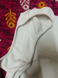 White Ribbed Square Neck Tank Top