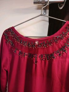 Beaded Neckline Kurta